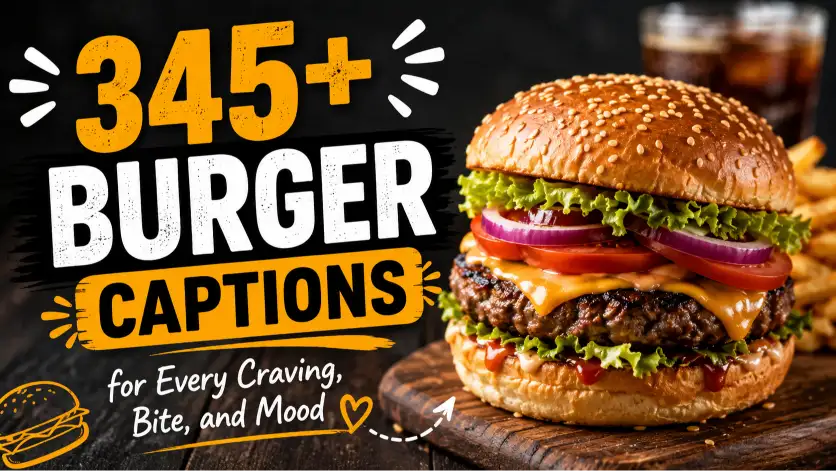 Burger captions with caption generator