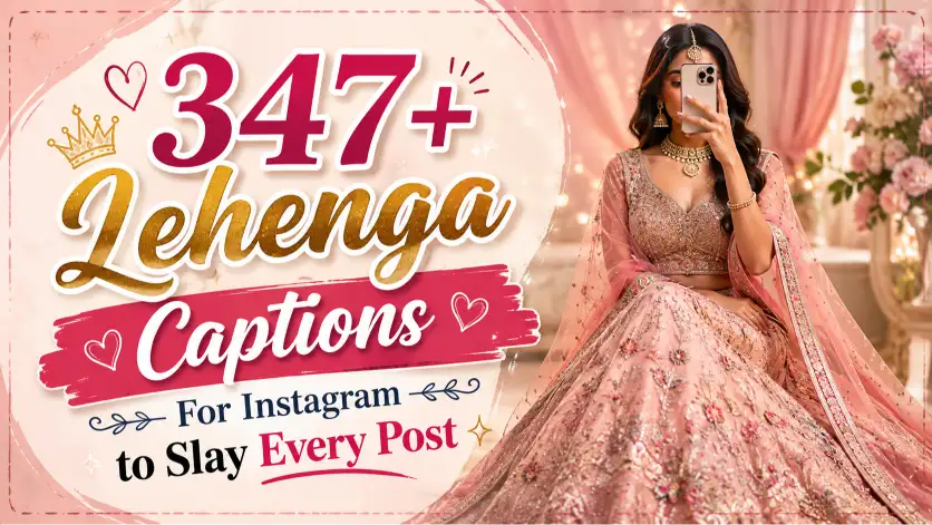 Lehenga captions with caption generator
