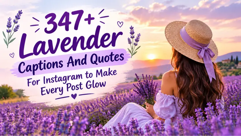 Lavender captions with caption generator