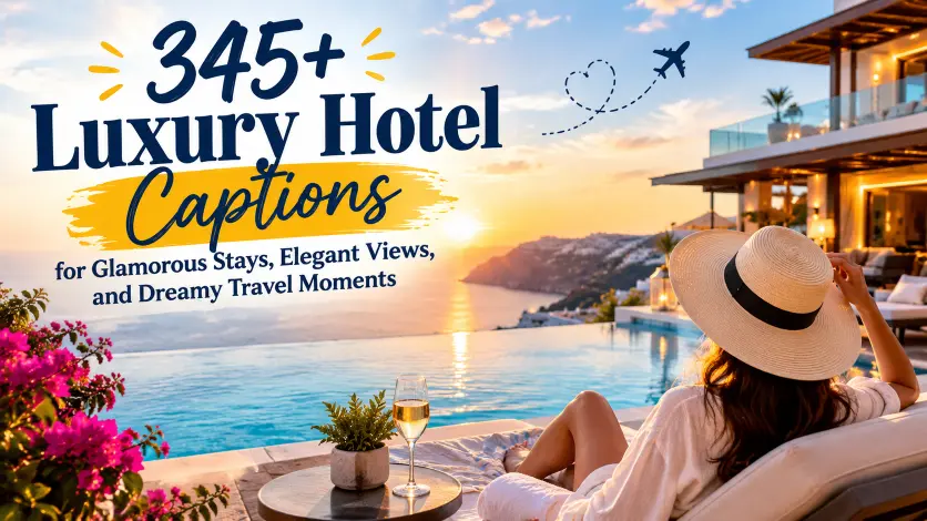 Luxury hotel captions with caption generator