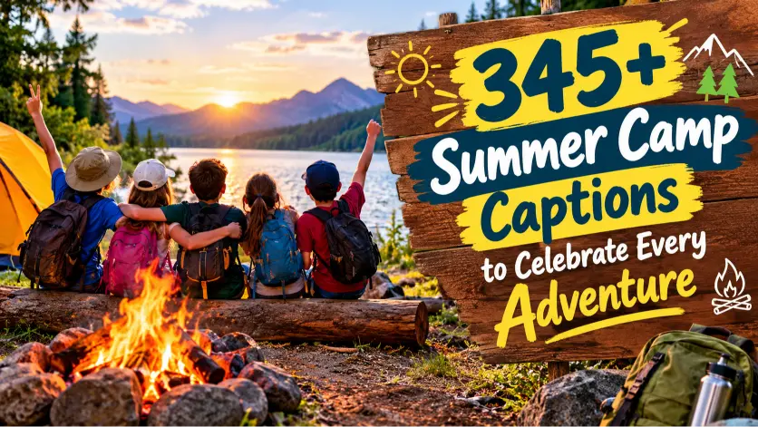 Summer camp captions with caption generator