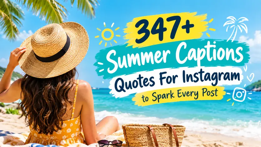 Summer captions with caption generator